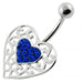 Jeweled Heart in a Heart Pattern Navel Ring - Monster Piercing