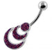 Multi Jeweled waves Navel Belly Piercing - Monster Piercing