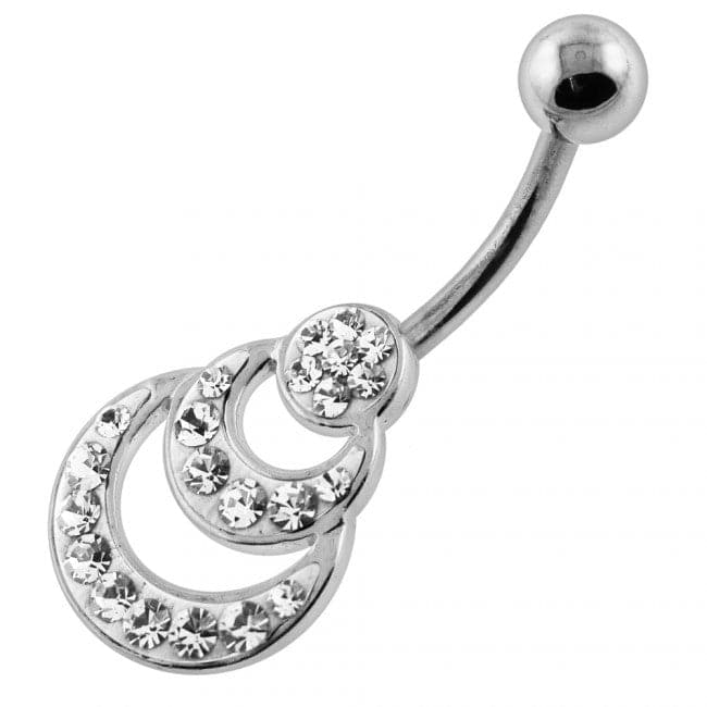 Multi Jeweled waves Navel Belly Piercing - Monster Piercing