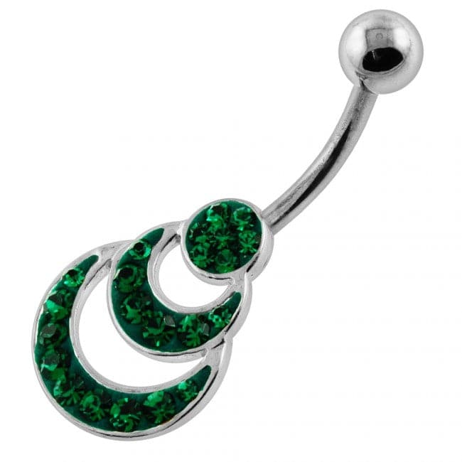 Multi Jeweled waves Navel Belly Piercing - Monster Piercing