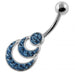 Multi Jeweled waves Navel Belly Piercing - Monster Piercing