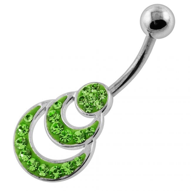 Multi Jeweled waves Navel Belly Piercing - Monster Piercing