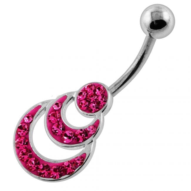 Multi Jeweled waves Navel Belly Piercing - Monster Piercing