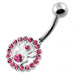 Jeweled Spider in Round Frame Navel Belly Piercing - Monster Piercing