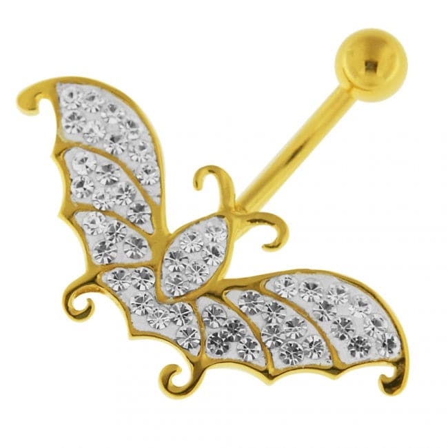 Multi Jeweled Flying Butterfly Navel Belly button Piercing - Monster Piercing