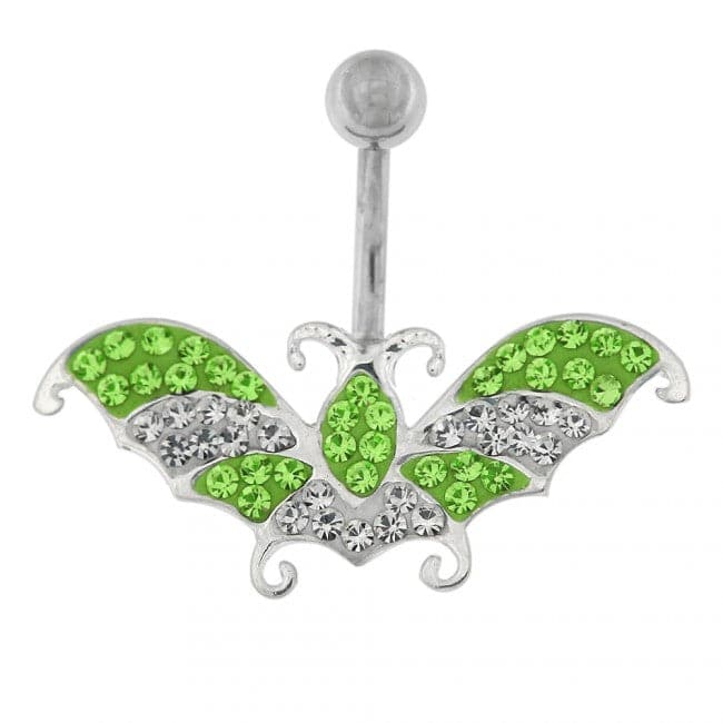 Multi Jeweled Flying Butterfly Navel Belly button Piercing - Monster Piercing