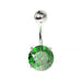 925 Sterling Silver Round Jewelled Non-Dangling Belly Button Ring - Monster Piercing