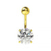 925 Sterling Silver Round Jewelled Non-Dangling Belly Button Ring - Monster Piercing