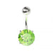 925 Sterling Silver Round Jewelled Non-Dangling Belly Button Ring - Monster Piercing