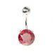 925 Sterling Silver Round Jewelled Non-Dangling Belly Button Ring - Monster Piercing