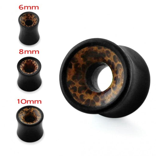 Double Flared Organic Palm and Iron Wood Tunnel Ear Gauges Plug - Monster Piercing