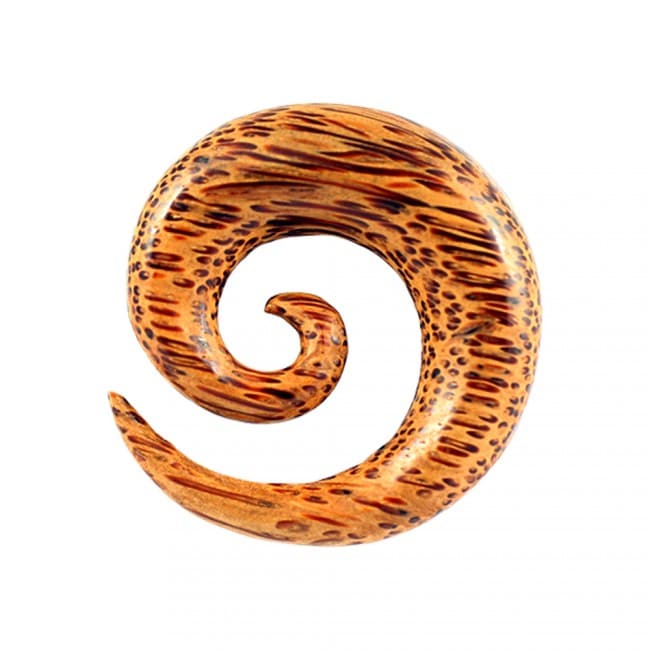 Organic Coco Wood Spiral Ear Expander Gauges - Monster Piercing