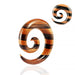 Organic Iron and Saba Wood Spiral Ear Expander Gauges - Monster Piercing