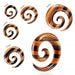 Organic Iron and Saba Wood Spiral Ear Expander Gauges - Monster Piercing