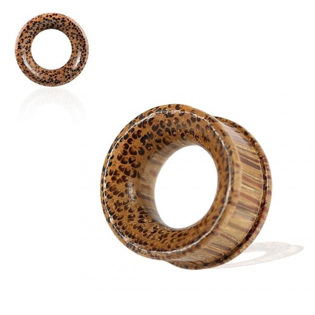 Organic Coco Wood Ribbed Edge Tunnel Ear Plug Gauges - Monster Piercing