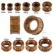 Organic Coco Wood Ribbed Edge Tunnel Ear Plug Gauges - Monster Piercing