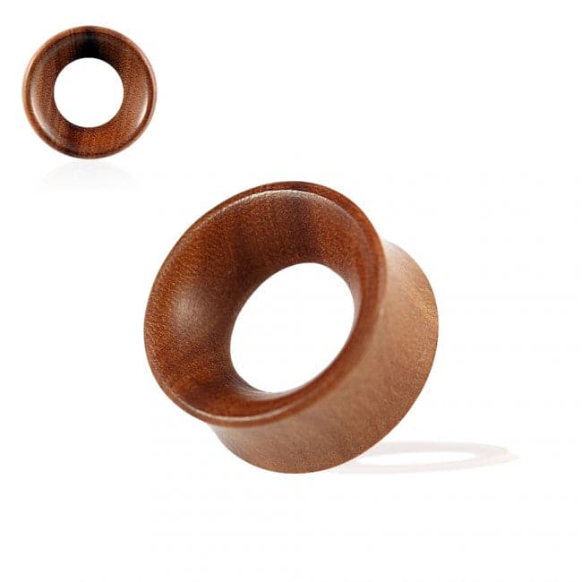 Double Flared Organic Teak Wood Tunnel Ear Plug Gauges - Monster Piercing