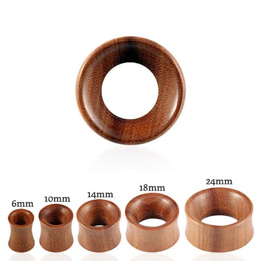 Double Flared Organic Teak Wood Tunnel Ear Plug Gauges - Monster Piercing