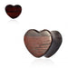 Double Flared Organic Sono Wood Heart Shape Saddle Ear Gauges Plug - Monster Piercing