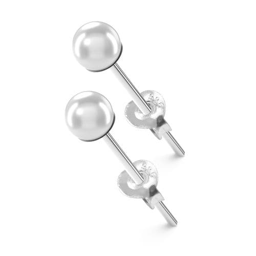 925 Sterling Silver White Pearl Stud Earring - Monster Piercing