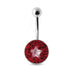 Multi Crystal Star Steel Banana Bar Belly Ring - Monster Piercing