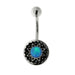 Surgical Steel Tribal Dots with Turquoise Bead Belly - Monster Piercing