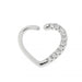 Jewelled Heart Cartilage Single Closure Ring Daith Piercing - Monster Piercing