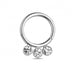 3 CZ Stones in Bezel Set Hinged Segment Clicker Ring - Monster Piercing