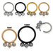 3 CZ Stones in Bezel Set Hinged Segment Clicker Ring - Monster Piercing