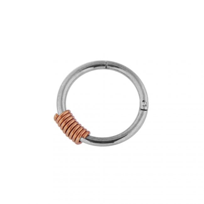 Surgical Steel 18G Hinged Segment Ring with Spring - Monster Piercing