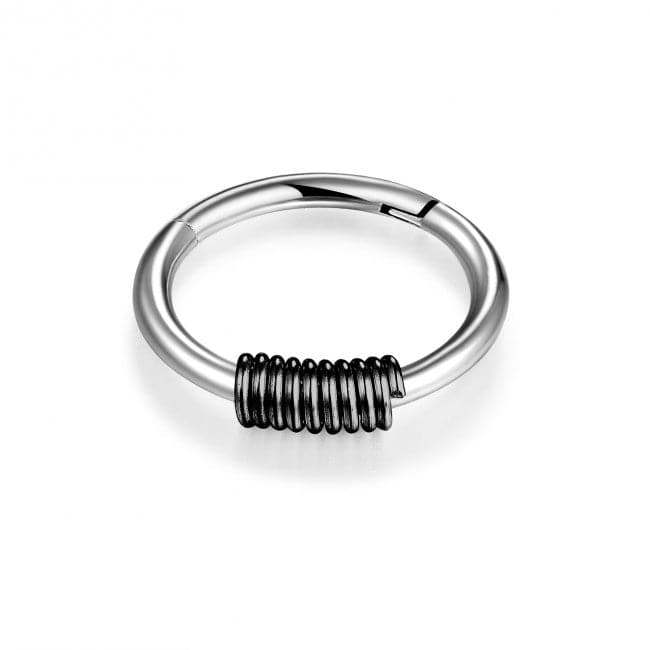 Surgical Steel 18G Hinged Segment Ring with Spring - Monster Piercing