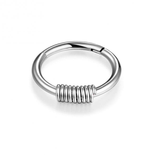 Surgical Steel 18G Hinged Segment Ring with Spring - Monster Piercing