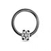 Hinged Segment Clicker Ring with Floral Flower - Monster Piercing