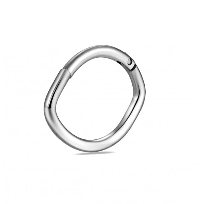 Surgical Steel Oval Shape Classic Hinged Segment Clicker Ring - Monster Piercing