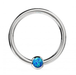 Hinged Segment Ring With Bezel-Set Opal Stone - Monster Piercing