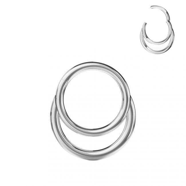 Crescent Moon Hoop Ear Lip Nose Ring Hinged Segment Clicker Ring - Monster Piercing