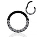 Pave Crystal Seamless Hinged Clicker Segment Ring - Monster Piercing