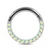 Pave Seamless with Opal Stone Hinged Clicker Segment Ring - Monster Piercing