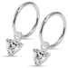 925 Sterling Silver Heart Drop Hinged Clickers - Monster Piercing