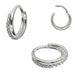 316L Surgical Steel Jeweled Double Row Twist Hinged Segment Clicker Ring - Monster Piercing