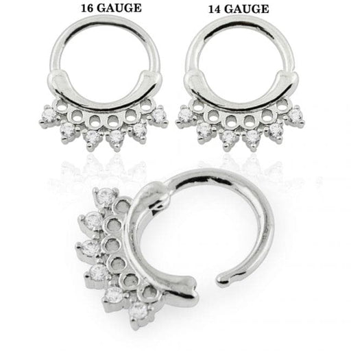 Acerose Filigree with Crystal CZs Septum Clicker - Monster Piercing