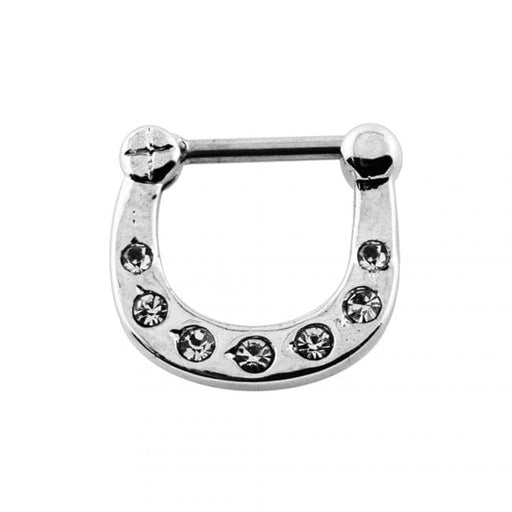 Single Line Pronged Crystal CZs Septum Clicker - Monster Piercing