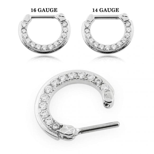 Wreath of Sparkle CZ's Septum Clicker Ring - Monster Piercing