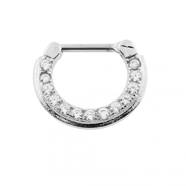 Wreath of Sparkle CZ's Septum Clicker Ring - Monster Piercing