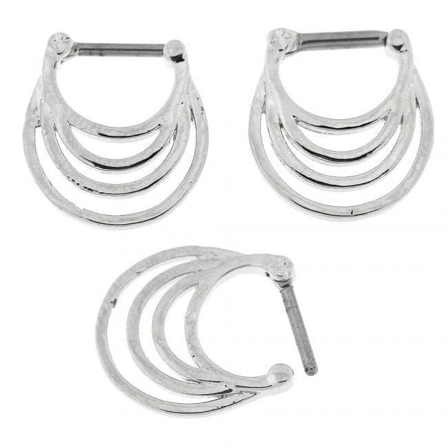 Multi Waves Nose Septum Clicker Ring - Monster Piercing