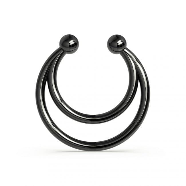 316L Surgical Steel Crescent Style Clip-On Septum Ring - Monster Piercing