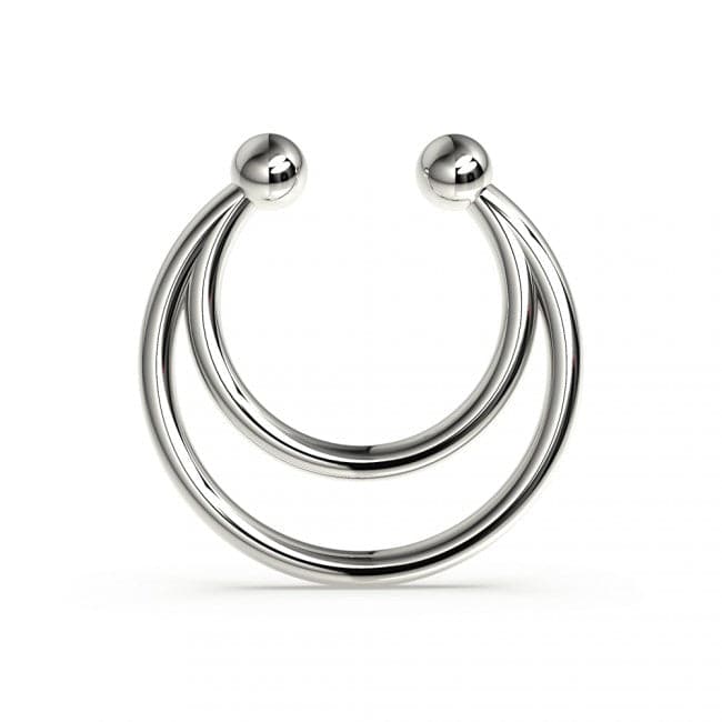 316L Surgical Steel Crescent Style Clip-On Septum Ring - Monster Piercing