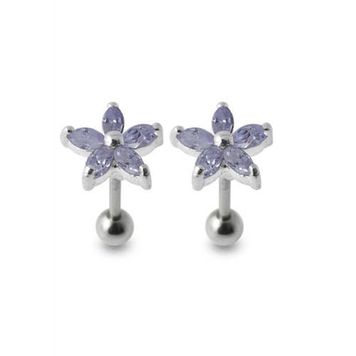 Five Petal Silver Stud - Monster Piercing