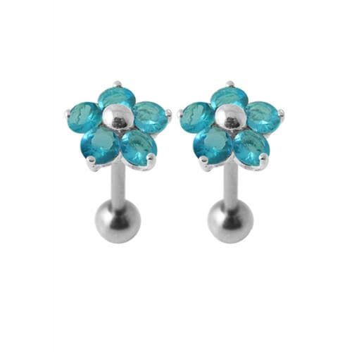 Jewelled Daisy Silver Ear Stud - Monster Piercing