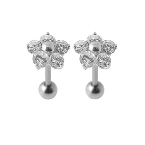 Jewelled Daisy Silver Ear Stud - Monster Piercing